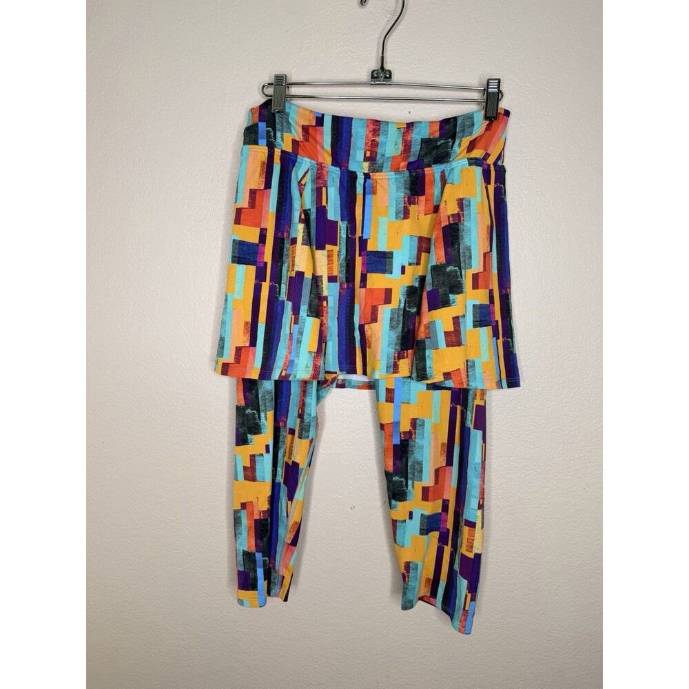 Dona Jo Skirted Leggings Womens Size 2 US L 10-12 Geometric Colorful Skort
